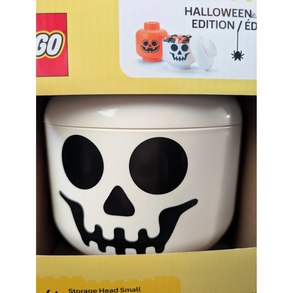 LEGO Storage Head Small Skeleton Halloween Edition White Container Toy Box NEW